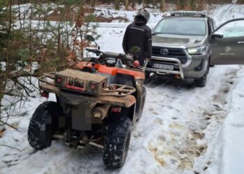 Problem nielegalnych rajdów w lasach. Leżajka Straż Leśna zatrzymała kierowcę quada
