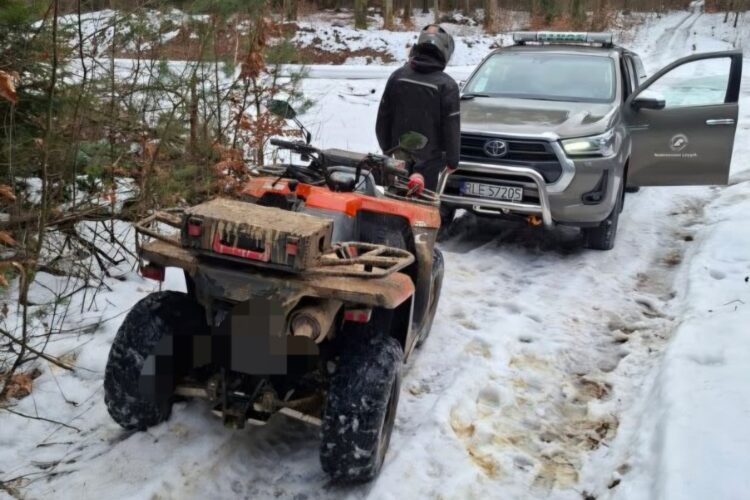 Problem nielegalnych rajdów w lasach. Leżajka Straż Leśna zatrzymała kierowcę quada