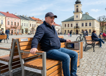 Inteligentne ławki na Rynku w Leżajsku: Nie masz wiedzy – długo nie posiedzisz